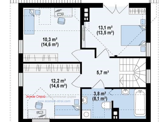 проект каркасного дома 120 м.кв. с планами этажей