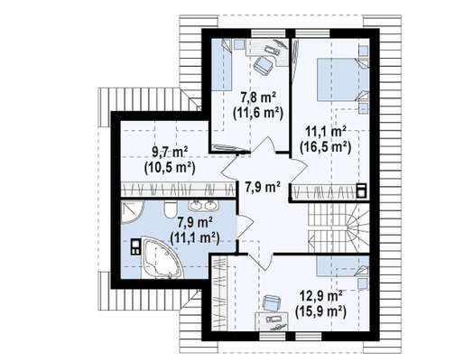 проект каркасного дома 135 м.кв. с планами этажей