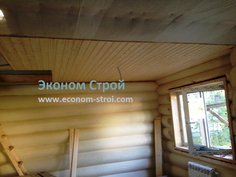 Фото установки деревянной вагонки на потолок